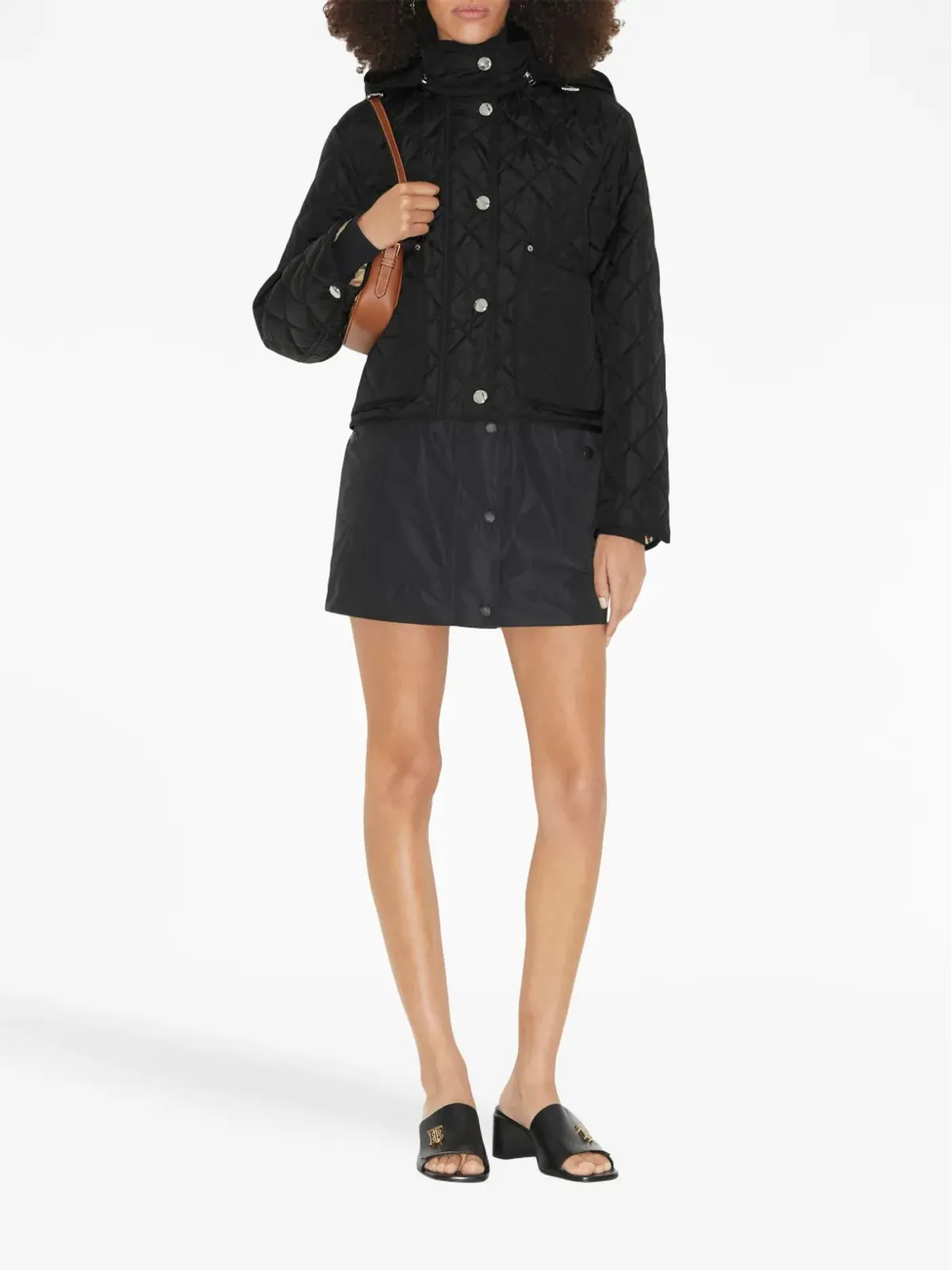 Burberry detachable-hood diamond-quilted jacket - Black - 画像2