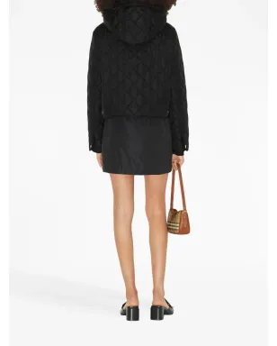 Burberry detachable-hood diamond-quilted jacket - Black - サムネイル4