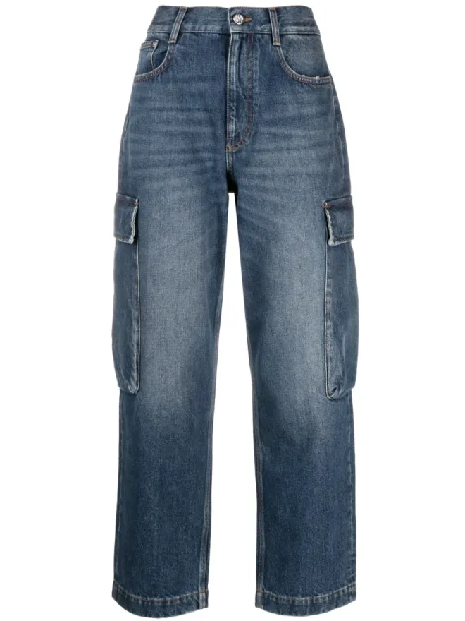 Stella McCartney Stella McCartney クロップドカーゴジーンズ - ブルーの商品画像