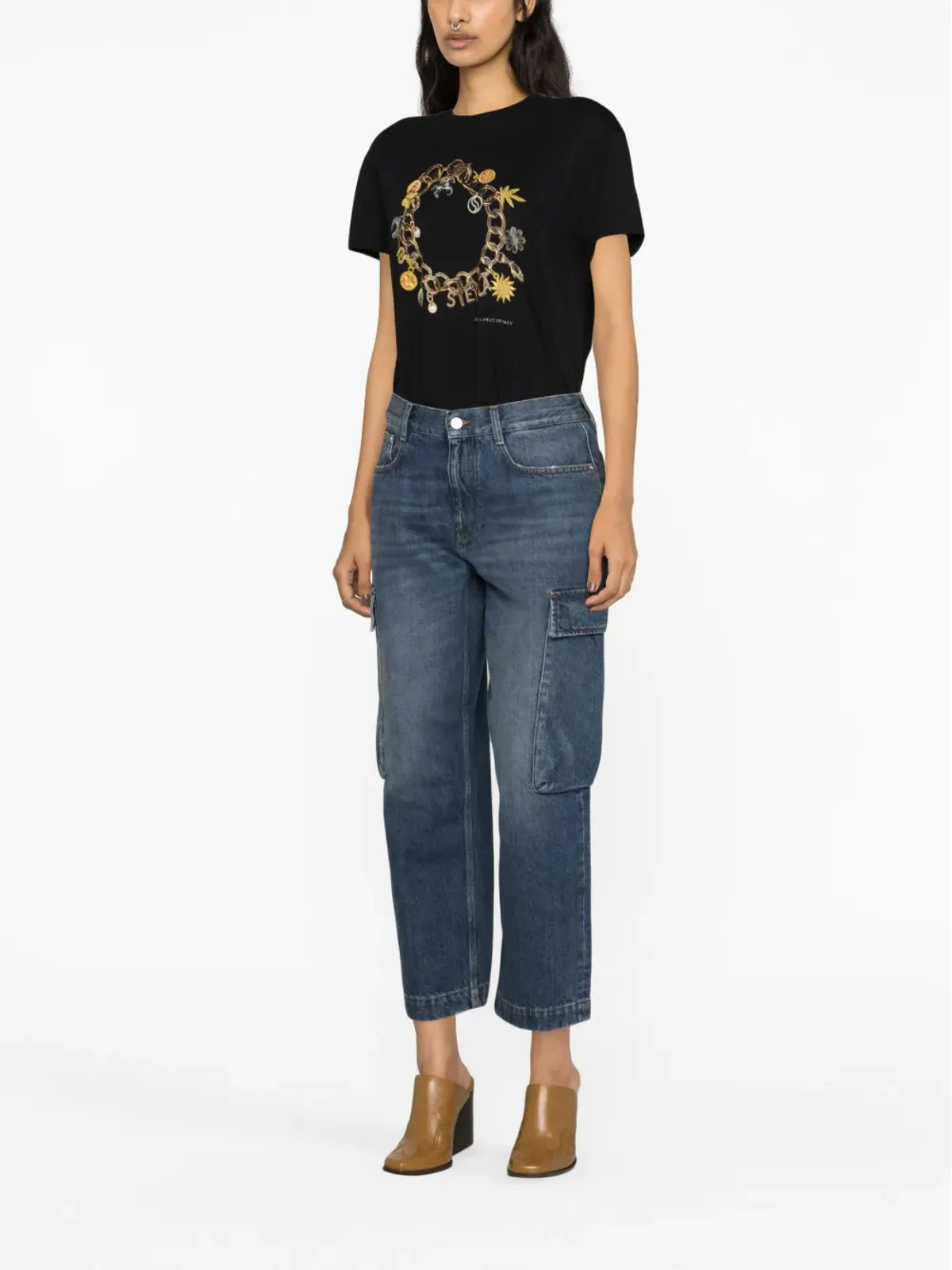 Stella McCartney クロップドカーゴジーンズ - ブルー - 画像2