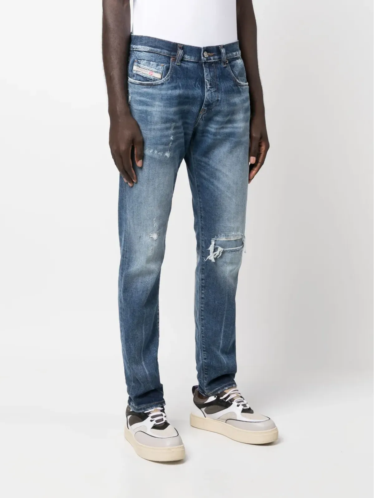 Diesel 2019 D-Strukt 09G15 スリムカットジーンズ ブルー - 画像3