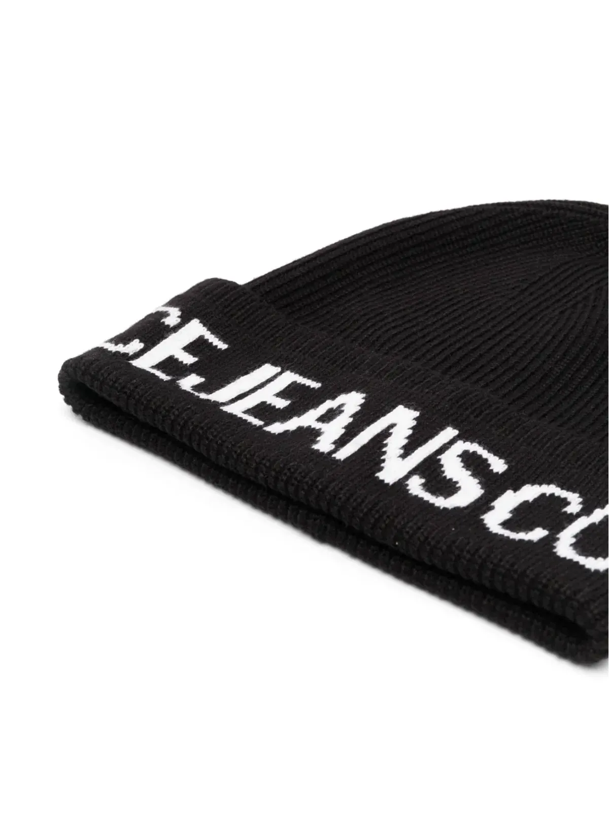 Versace Jeans Couture インターシャロゴ入りリブ編みビーニー - 画像2