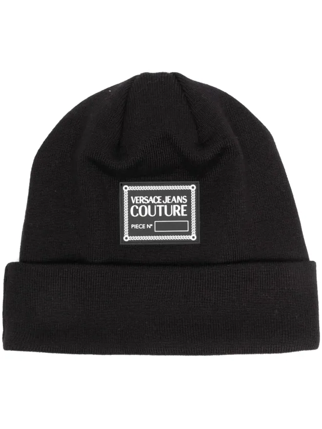 Versace Jeans Couture Versace Jeans Couture ロゴパッチ ウール混紡ビーニー - ブラックの商品画像