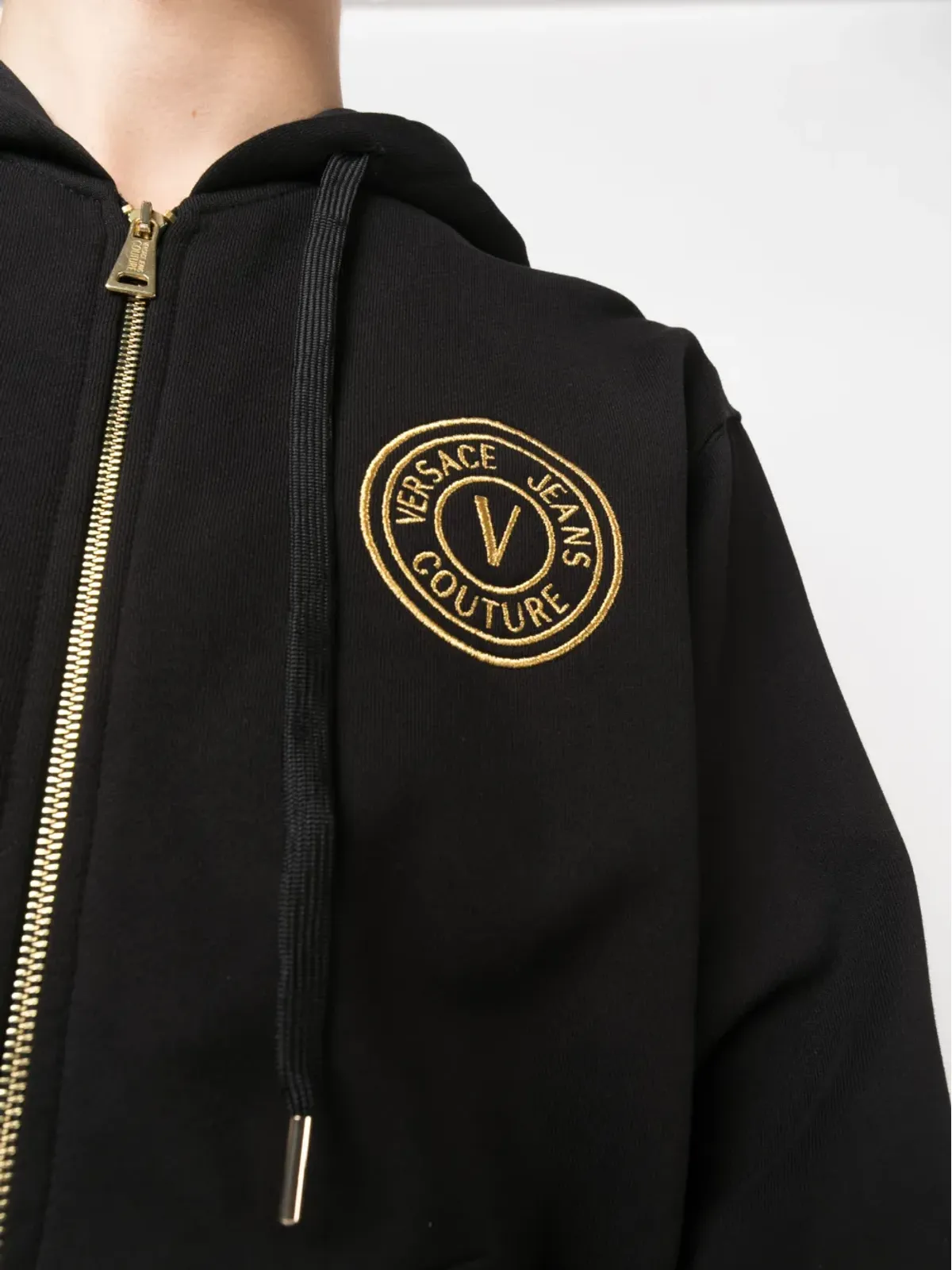 Versace Jeans Couture ロゴ刺繍ジップフードパーカー - 画像5