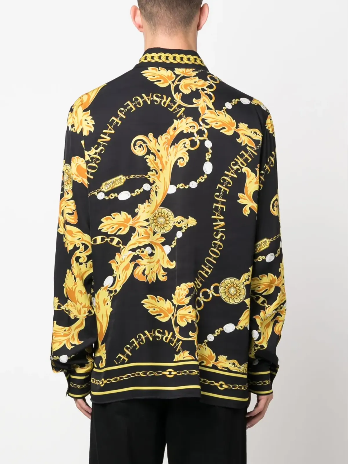 Versace Jeans Couture バロック柄長袖シャツ ブラック - 画像4
