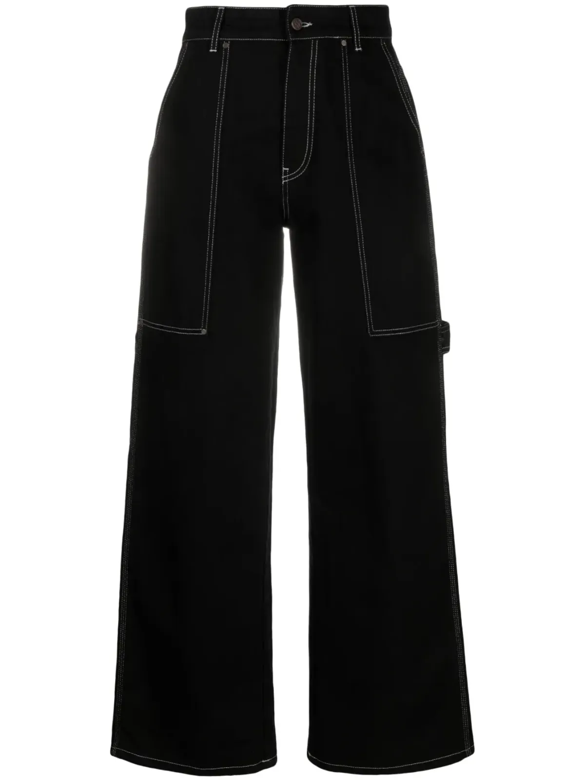 Stella McCartney コントラストステッチのワイドジーンズ - ブラック - 画像1