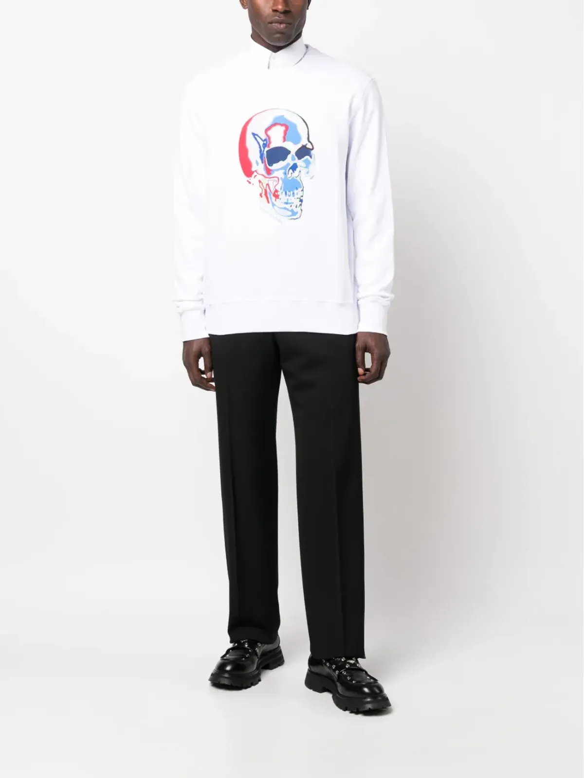 Alexander McQueen スカルプリント コットン スウェットシャツ - ホワイト - 画像2