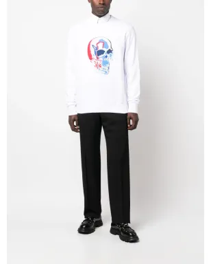 Alexander McQueen スカルプリント コットン スウェットシャツ - ホワイト - サムネイル2