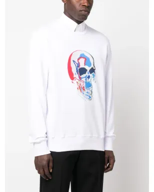Alexander McQueen スカルプリント コットン スウェットシャツ - ホワイト - サムネイル3
