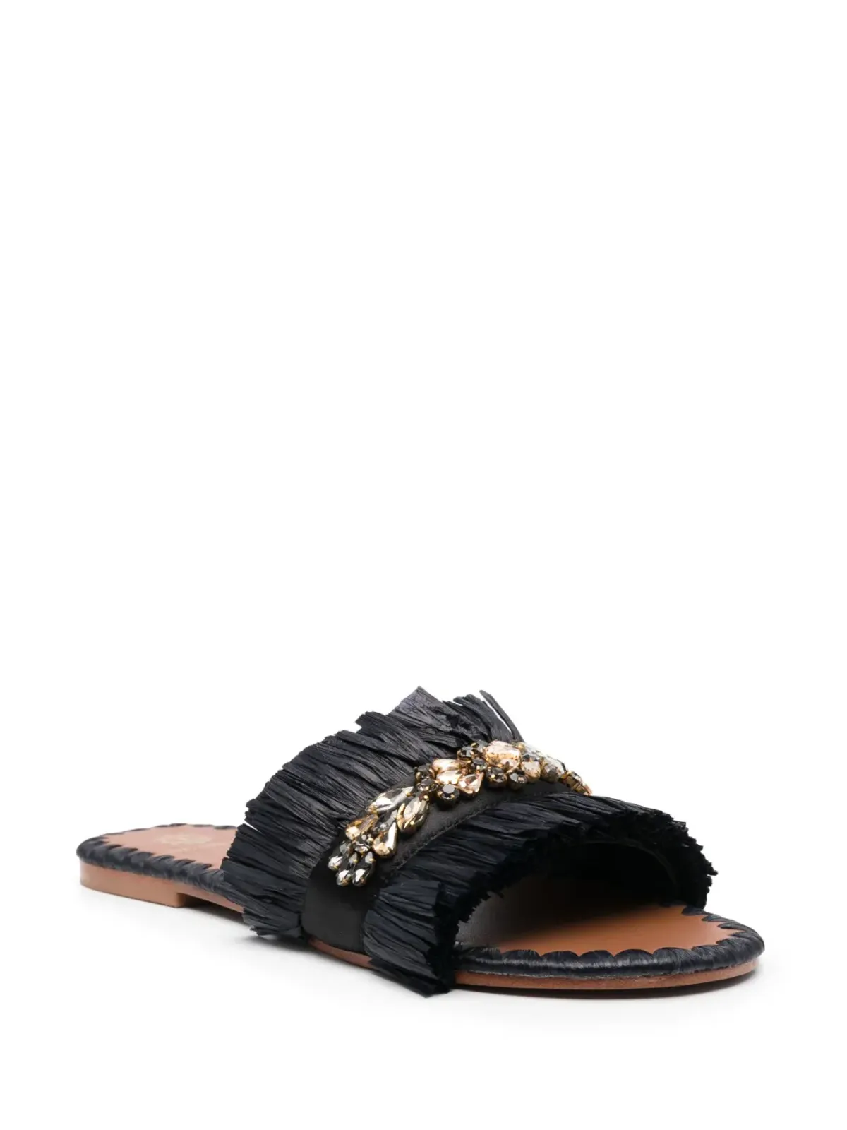 DE SIENA SHOES Semira ビーズ装飾フラットサンダル - 画像2