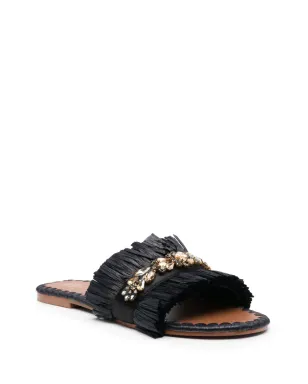 DE SIENA SHOES Semira ビーズ装飾フラットサンダル - サムネイル2