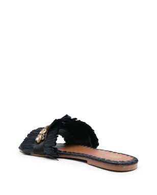 DE SIENA SHOES Semira ビーズ装飾フラットサンダル - サムネイル3