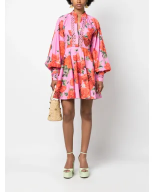 Forte Dei Marmi Couture 花柄プリントベルト付きコットンドレス - サムネイル2