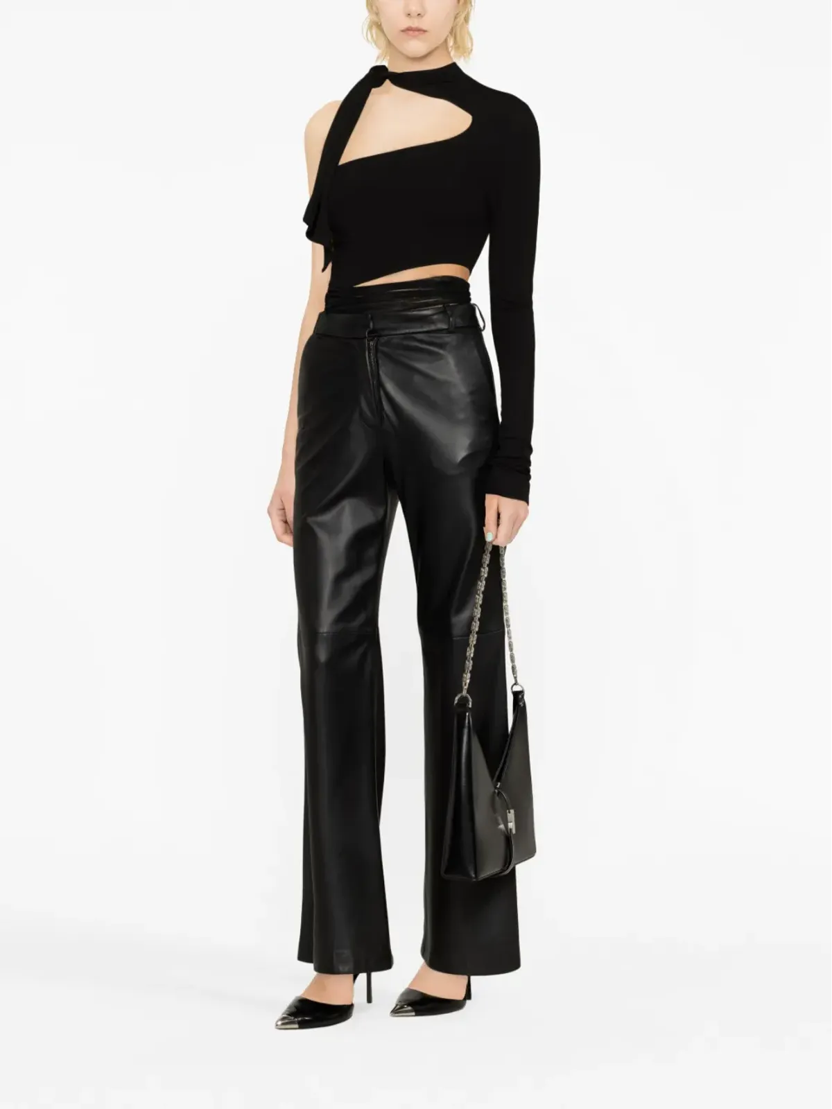 Mugler カットアウト・ワンショルダーボディスーツ - 画像2