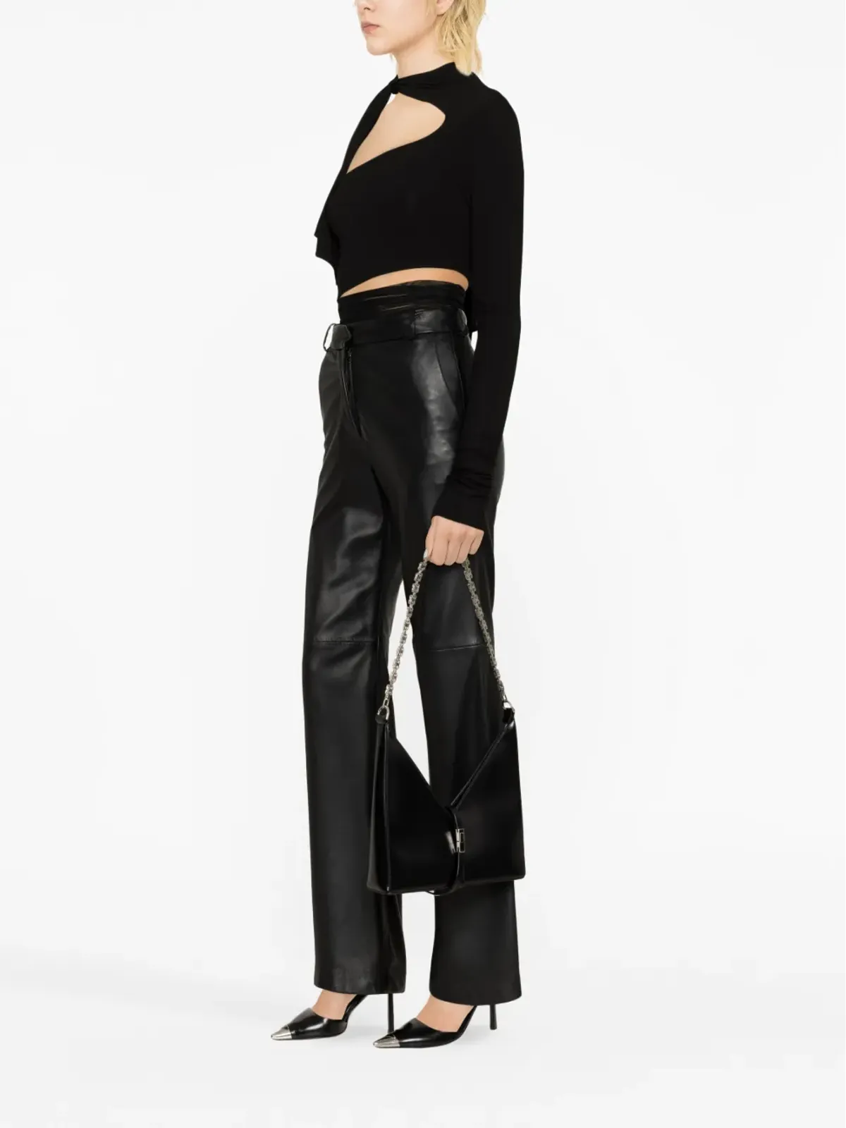 Mugler カットアウト・ワンショルダーボディスーツ - 画像4