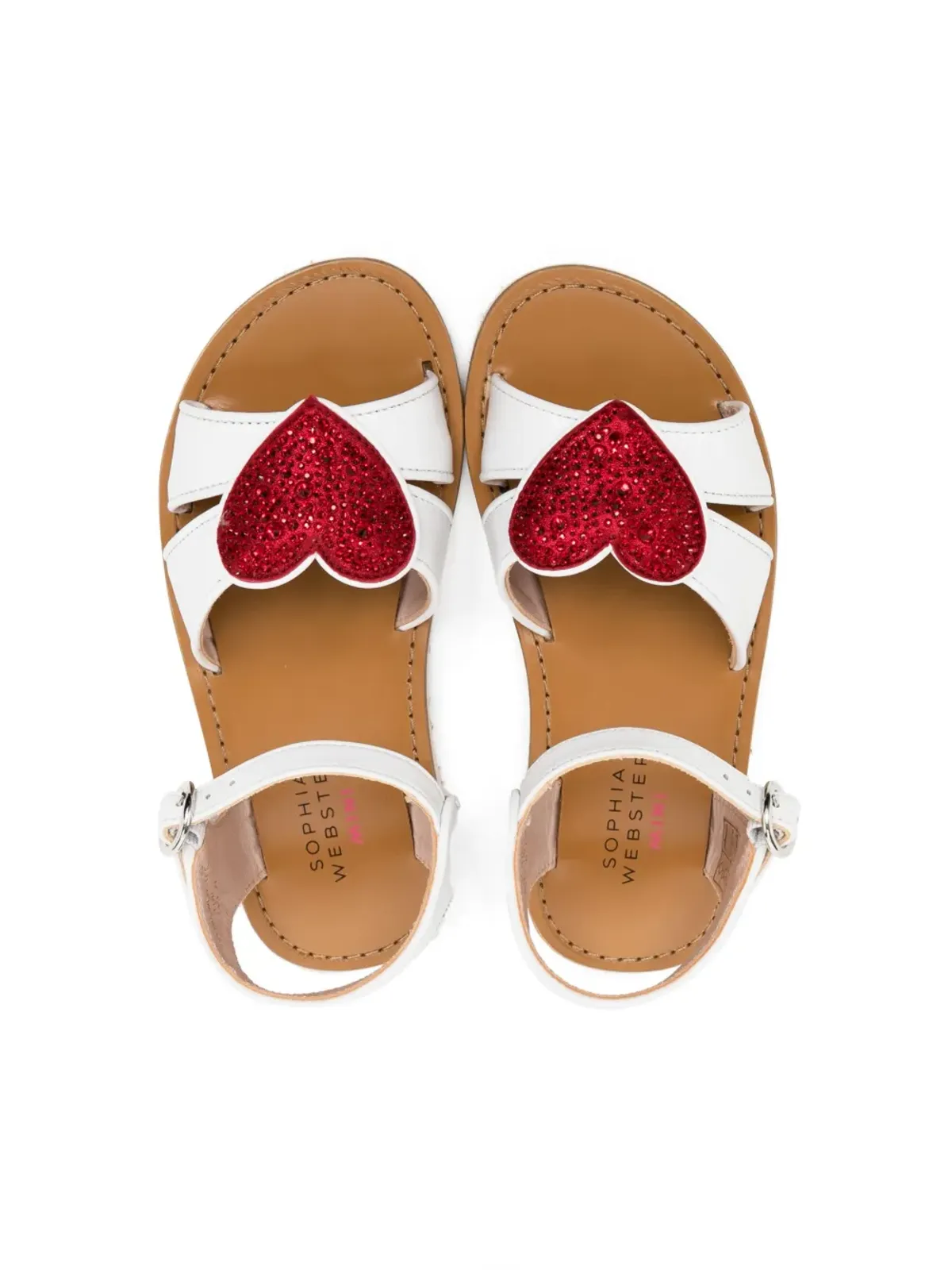Sophia Webster Mini ハートパッチカットアウトサンダル - White - 画像3