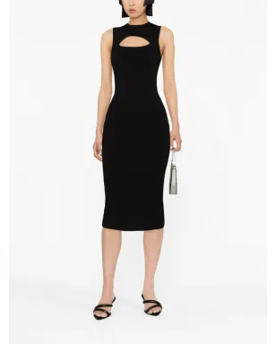 Victoria Beckham カットアウトノースリーブミディドレス - ブラック - サムネイル2