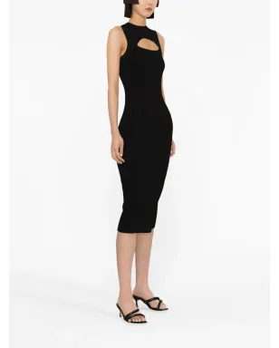 Victoria Beckham カットアウトノースリーブミディドレス - ブラック - サムネイル3