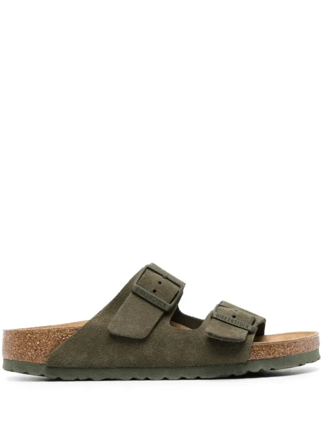 Birkenstock Birkenstock アリゾナ ロゴ刻印 スエード サンダル - グリーンの商品画像