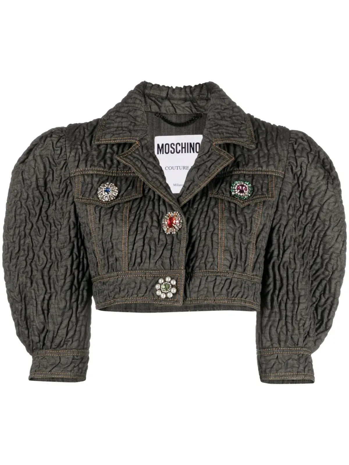Moschino クリスタル装飾のクロップドジャケット - 画像1
