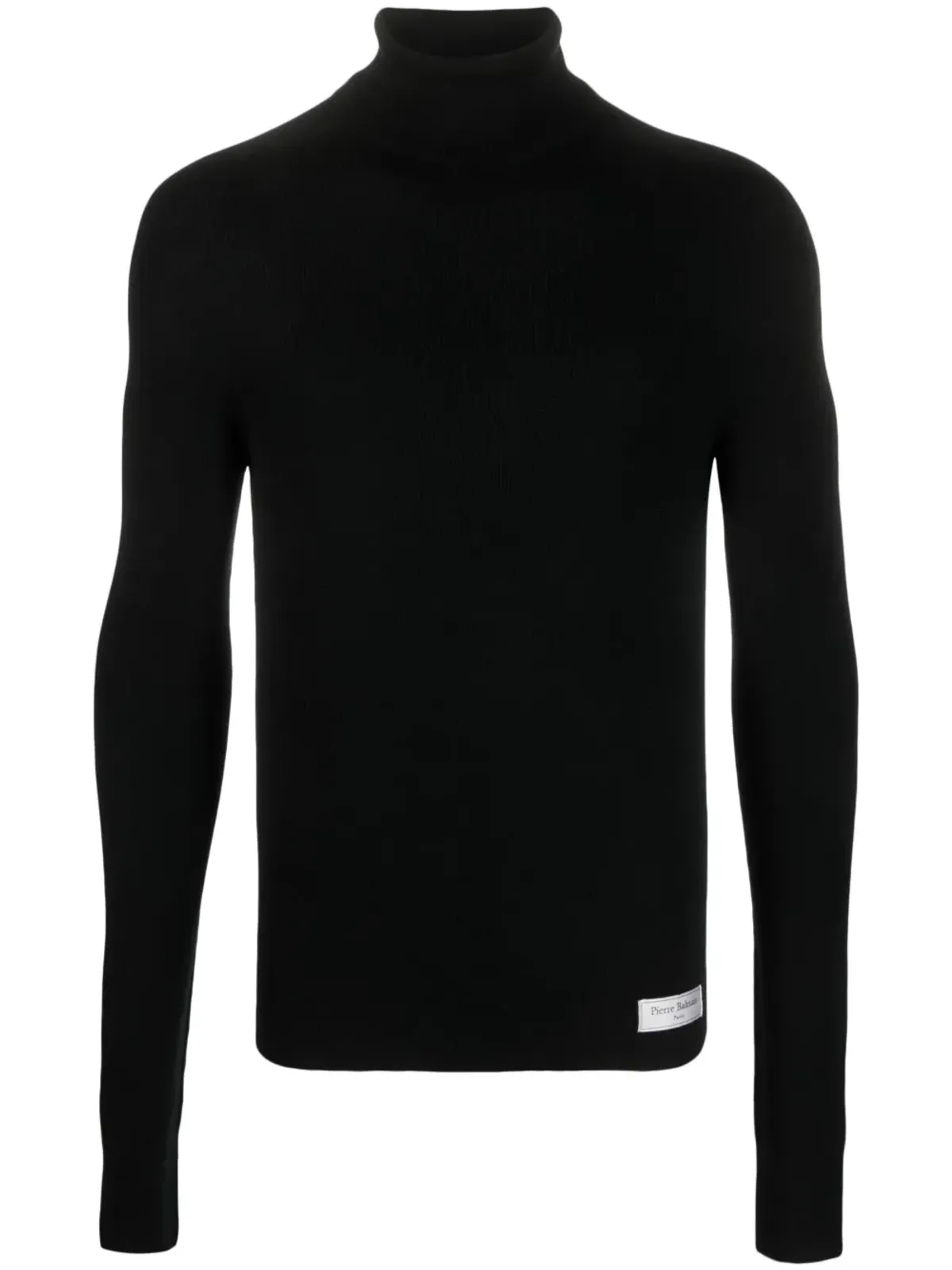Balmain ロゴパッチ付きリブ編みニットジャンパー - 画像1
