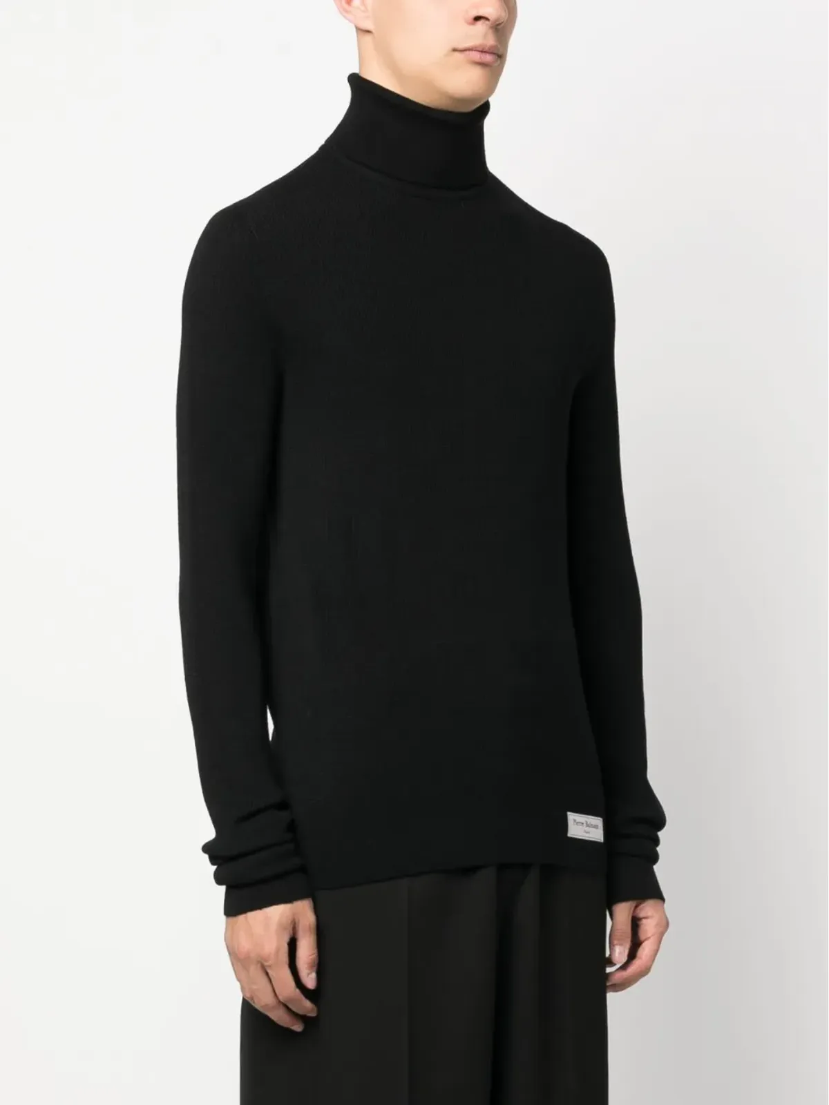 Balmain ロゴパッチ付きリブ編みニットジャンパー - 画像3