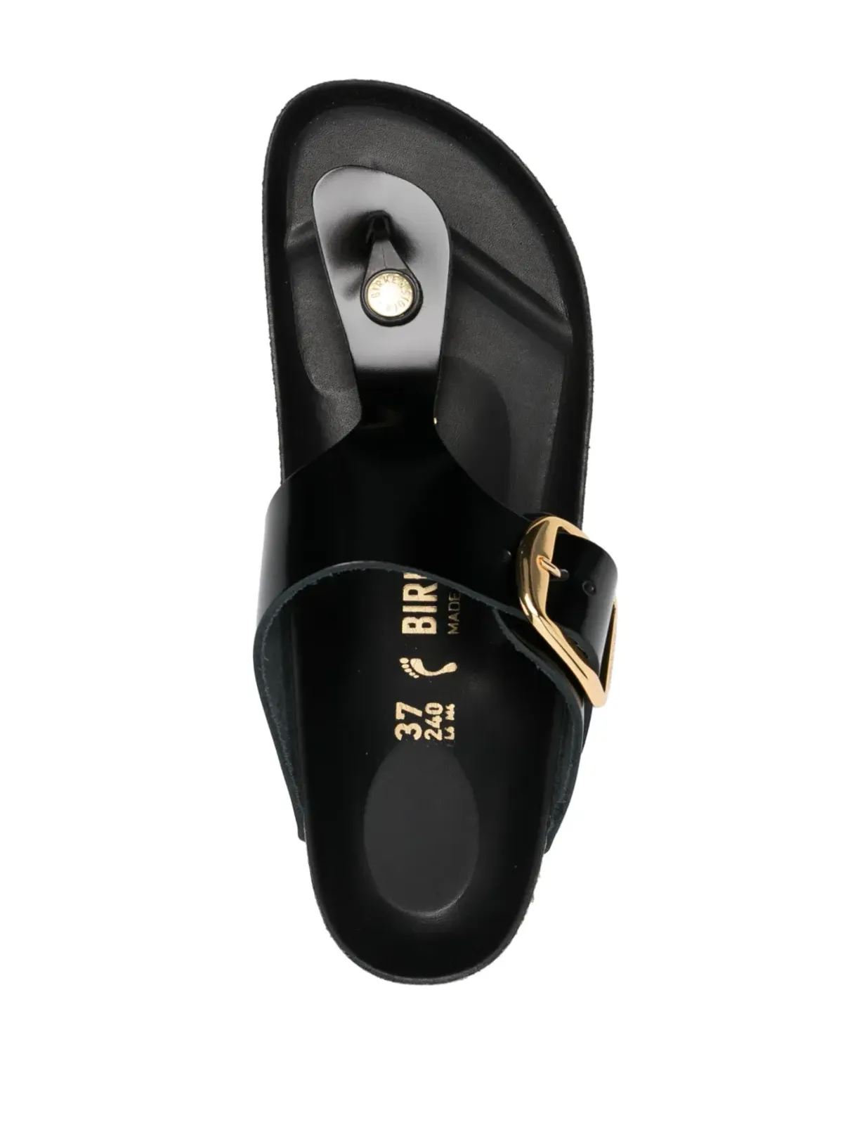 Birkenstock Gizeh ロゴ刻印 レザーサンダル - 画像4