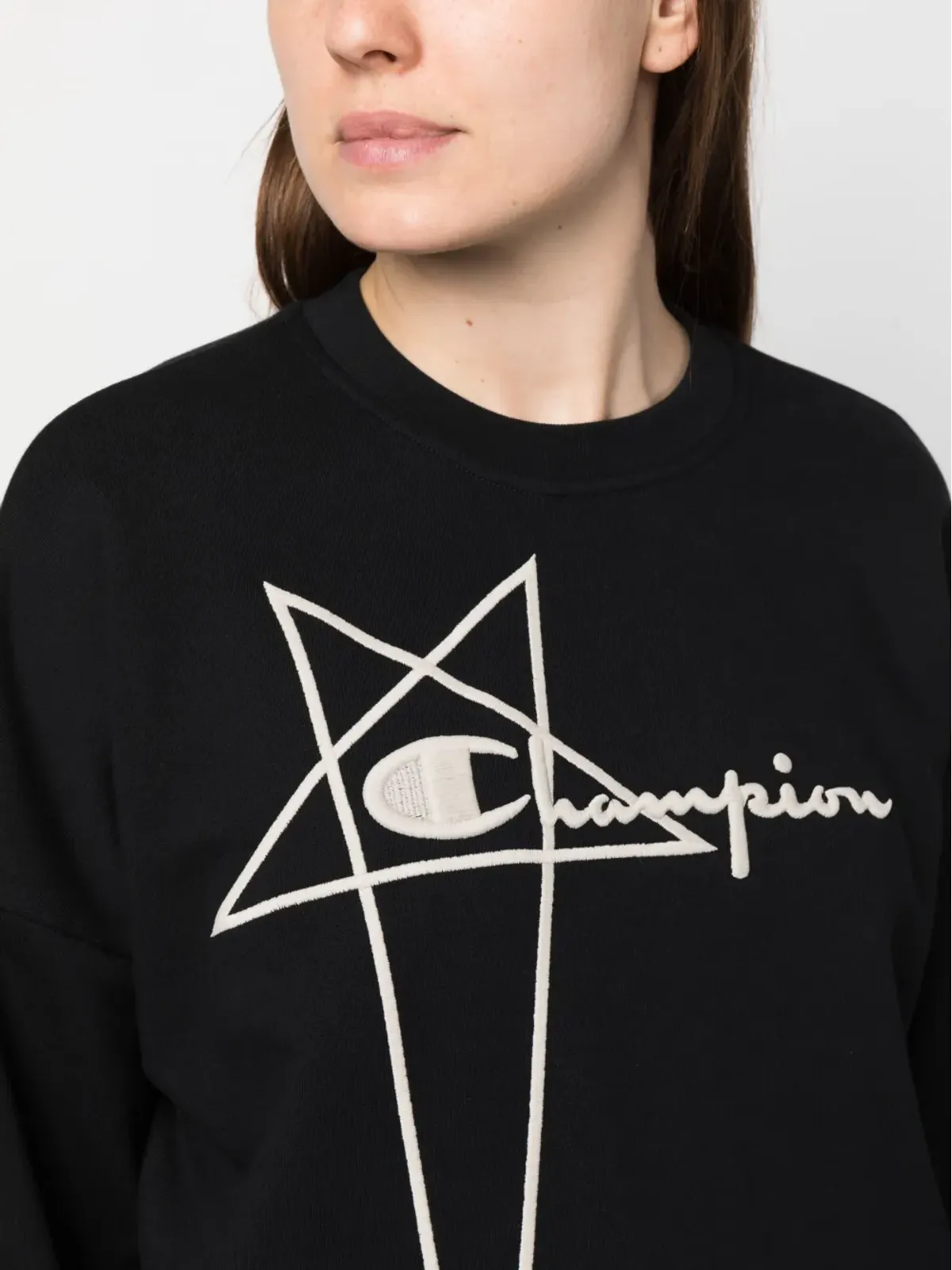 Rick Owens X Champion ロゴ刺繍コットン スウェットシャツ - 画像5