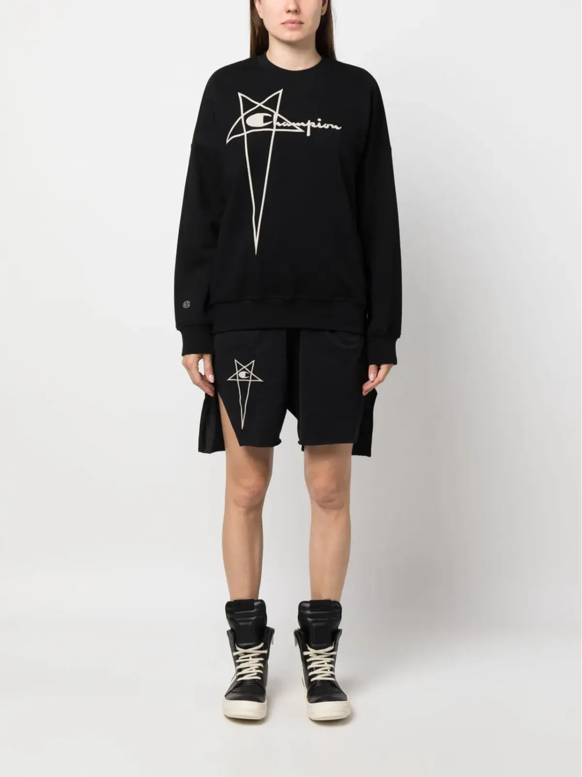 Rick Owens X Champion ロゴ刺繍コットン スウェットシャツ - 画像2