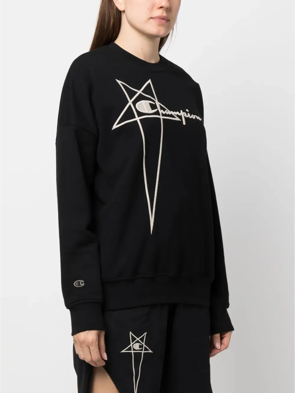 Rick Owens X Champion ロゴ刺繍コットン スウェットシャツ - 画像3