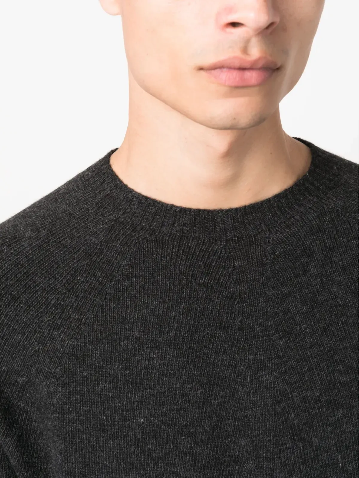 Jil Sander ファインニット ウールカシミヤ混紡 セーター グレー - 画像5
