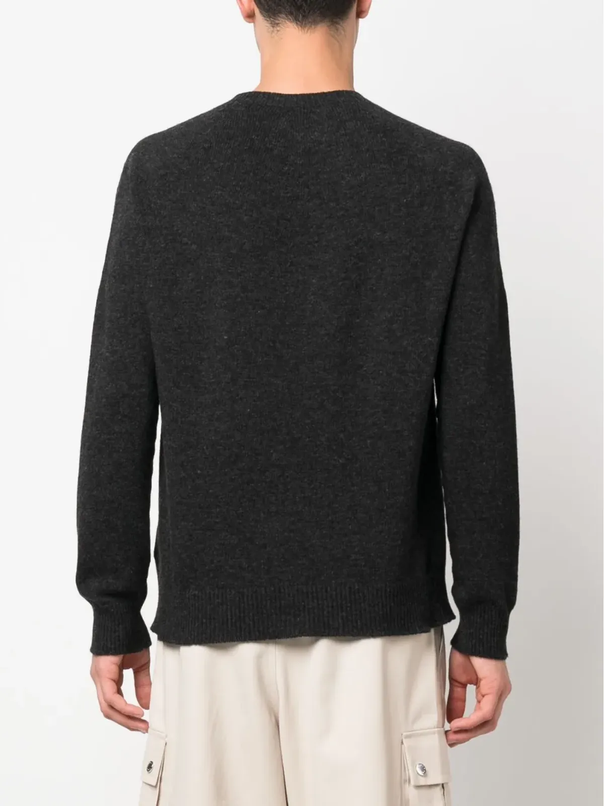 Jil Sander ファインニット ウールカシミヤ混紡 セーター グレー - 画像4