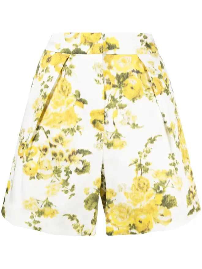Erdem ERDEM 花柄プリント コットンショーツ - Whiteの商品画像