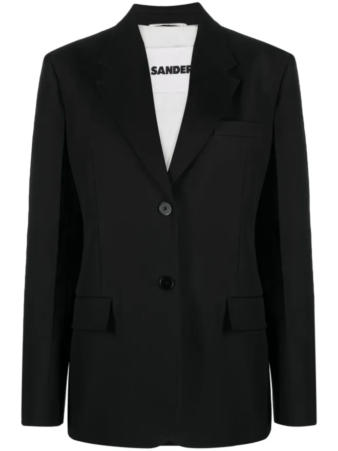Jil Sander Jil Sander シングルブレスト コットン ブレザー ブラックの商品画像