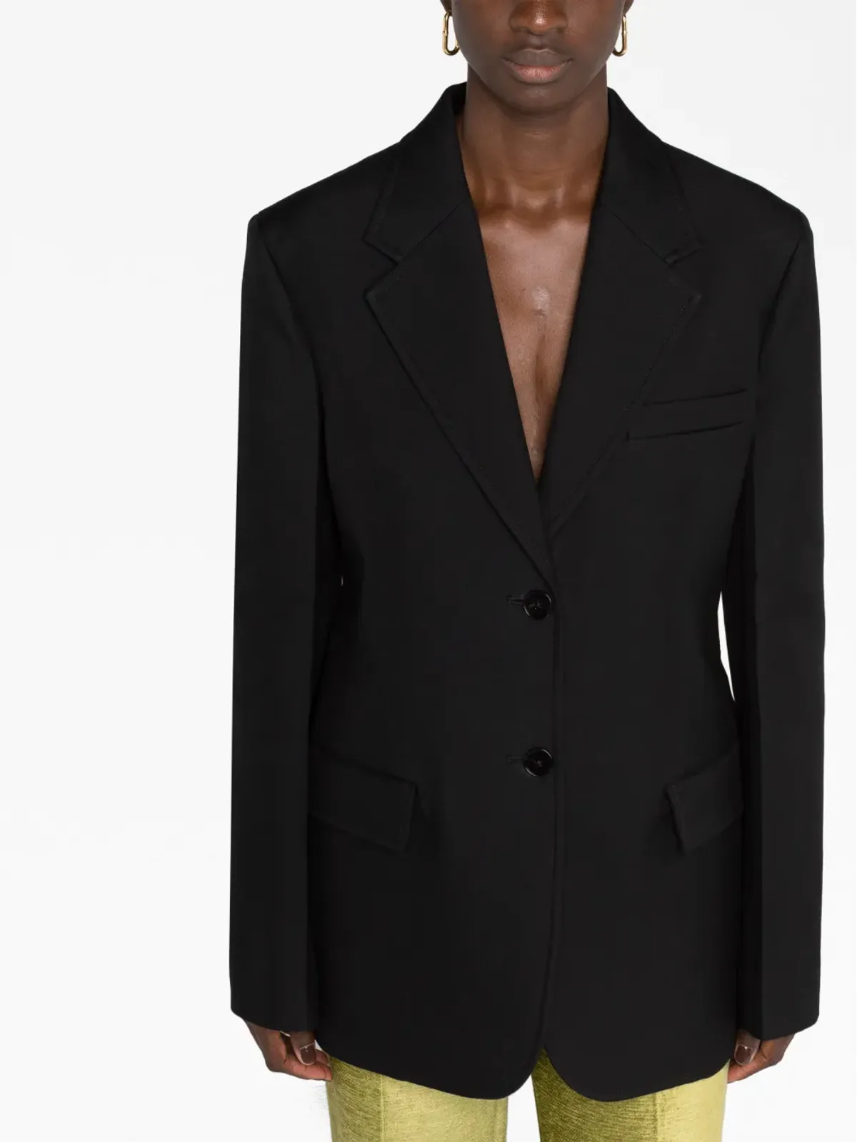 Jil Sander シングルブレスト コットン ブレザー ブラック - 画像5