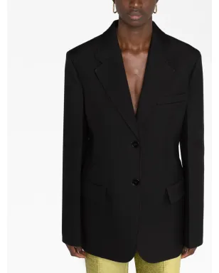Jil Sander シングルブレスト コットン ブレザー ブラック - サムネイル5