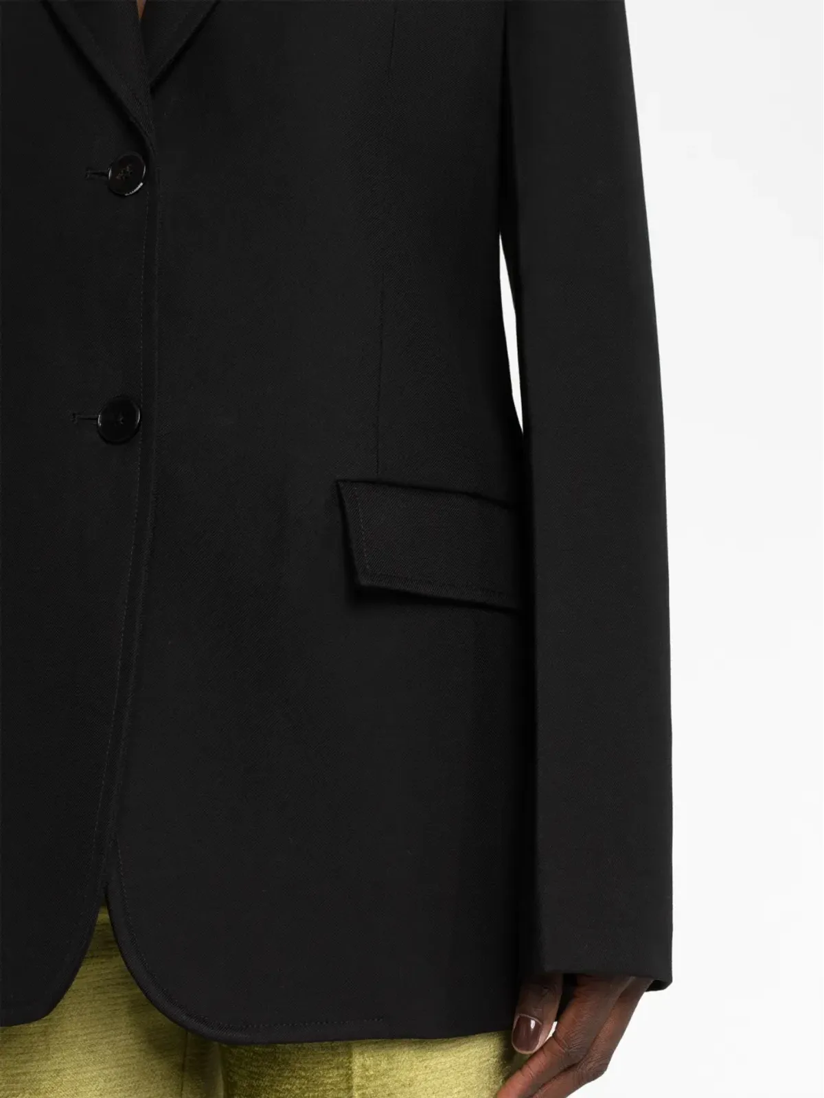 Jil Sander シングルブレスト コットン ブレザー ブラック - 画像3