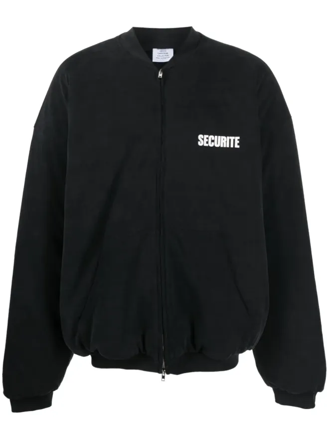 VETEMENTS VETEMENTS スローガンプリント コットン ボンバー ジャケットの商品画像