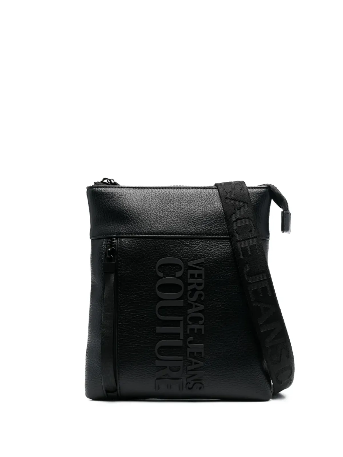 Versace Jeans Couture ロゴエンボス メッセンジャーバッグ（ブラック） - 画像1