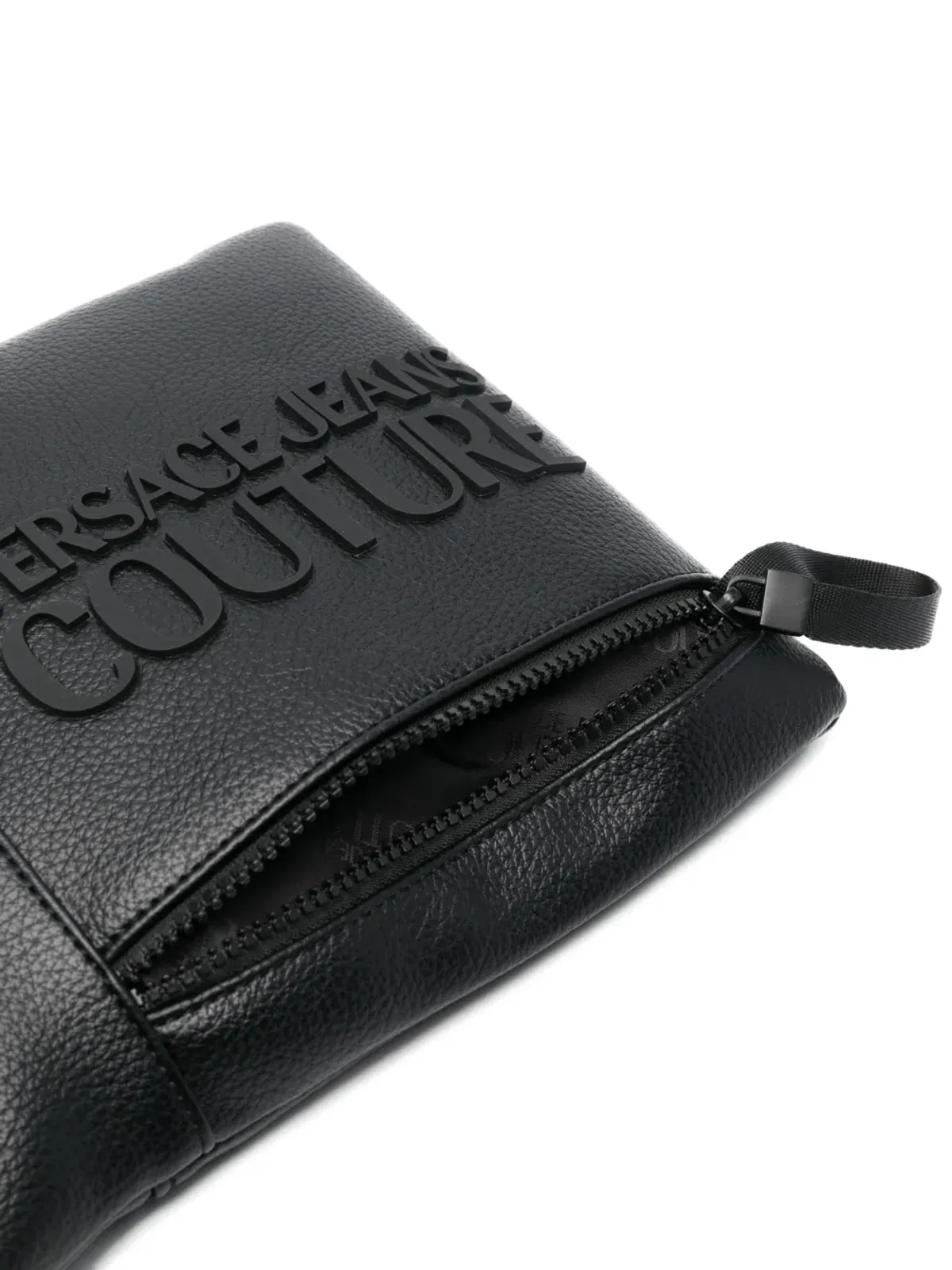 Versace Jeans Couture ロゴエンボス メッセンジャーバッグ（ブラック） - 画像4