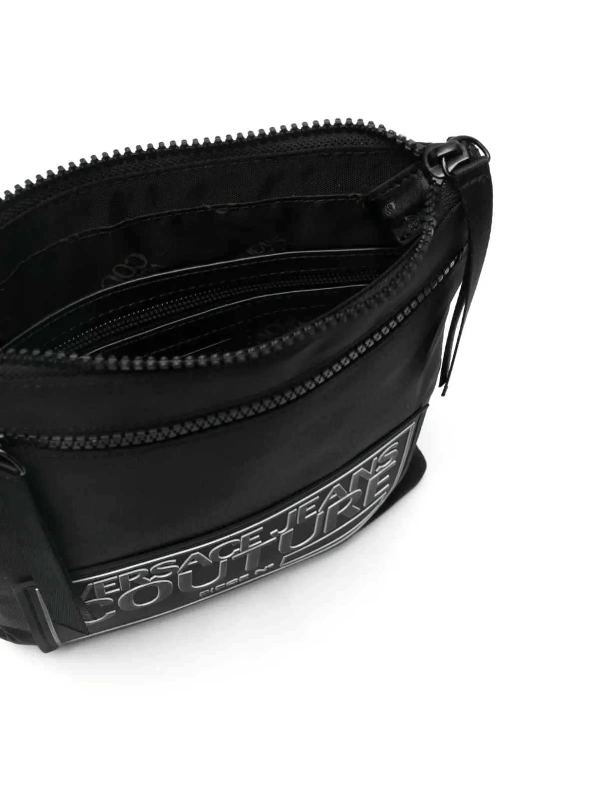 Versace Jeans Couture ロゴパッチ ジップファスナー付きショルダーバッグ - 画像5