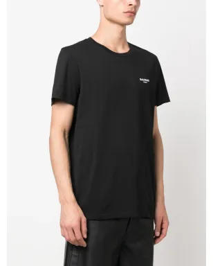 Balmain フロックドロゴ コットン Tシャツ - サムネイル3