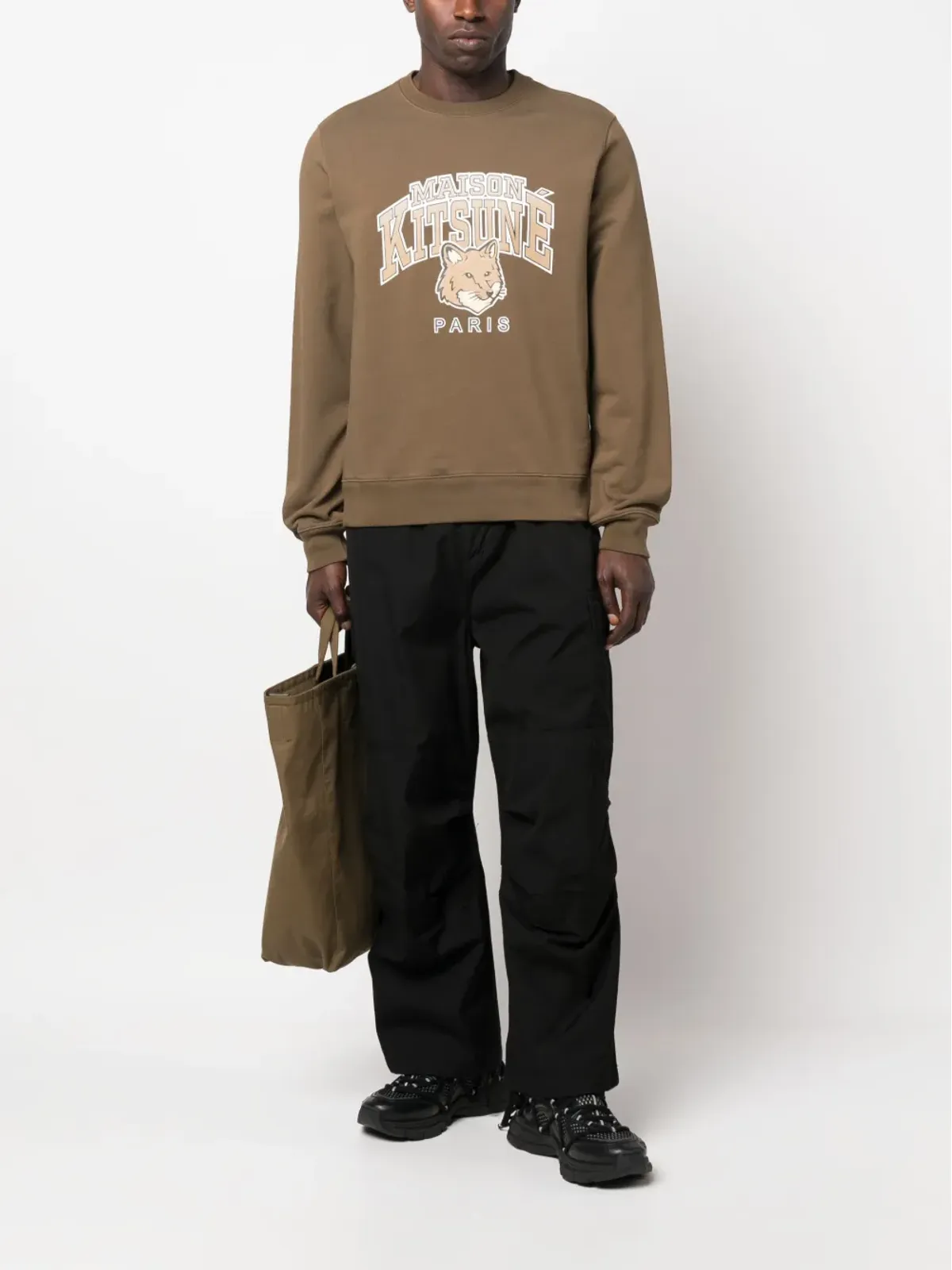 Maison Kitsuné ロゴプリント コットン スウェットシャツ - 画像2
