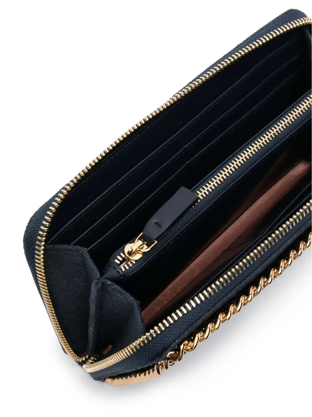 Stella McCartney chain-detailed leather wallet - Blue - 画像3