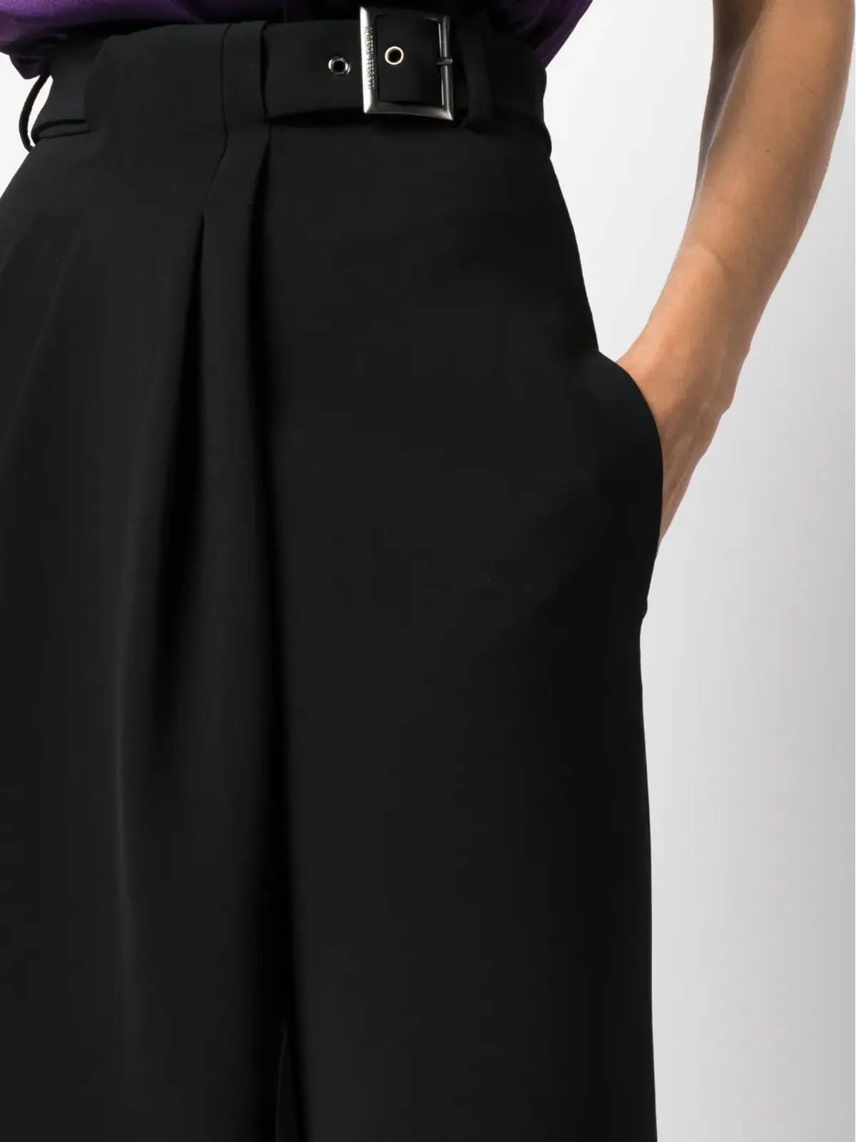 Alberta Ferretti ワイドレッグベルトパンツ - 画像5