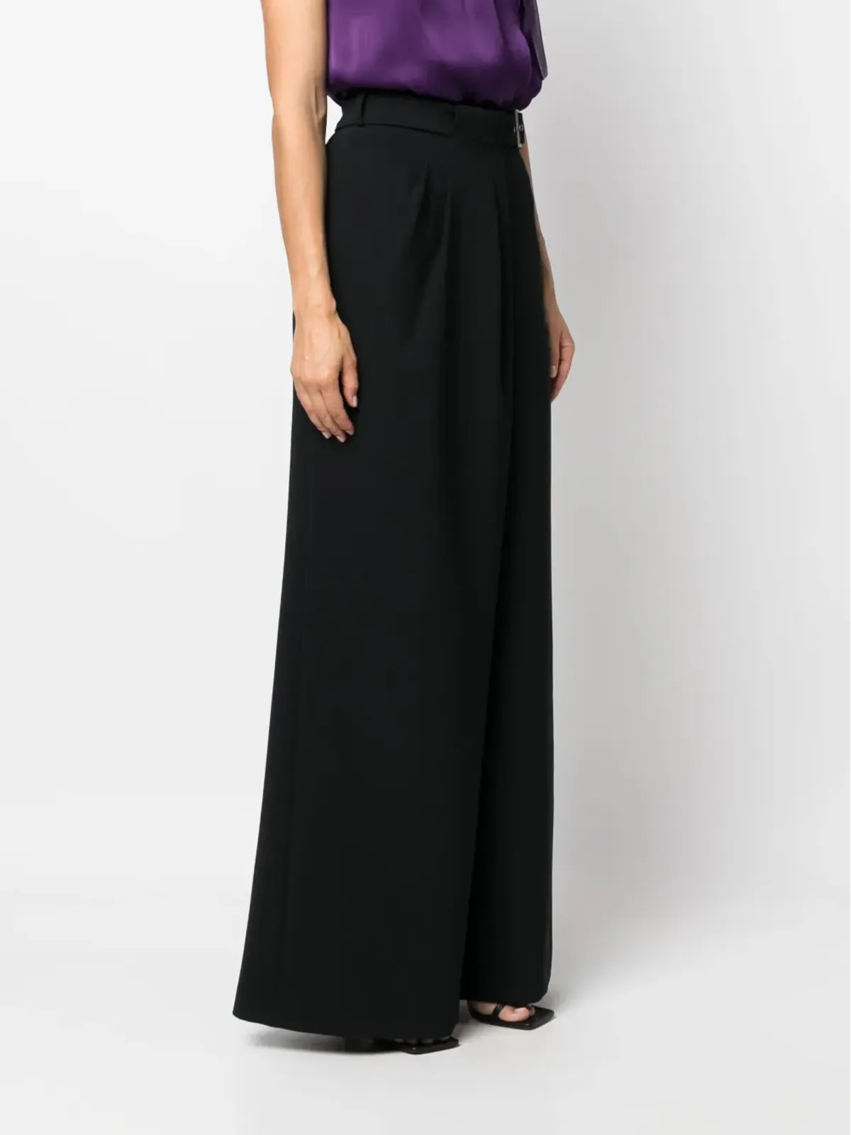 Alberta Ferretti ワイドレッグベルトパンツ - 画像3