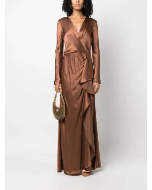 Alberta Ferretti ドレープ ラップエフェクト サテン マキシドレス - サムネイル2