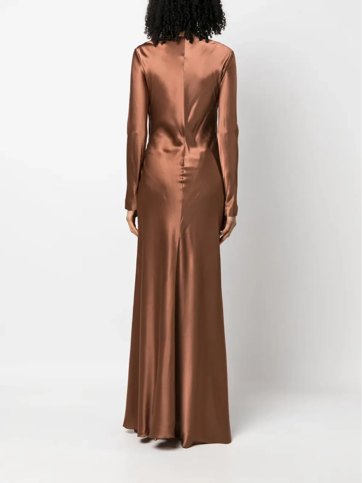 Alberta Ferretti ドレープ ラップエフェクト サテン マキシドレス - 画像4