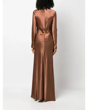 Alberta Ferretti ドレープ ラップエフェクト サテン マキシドレス - サムネイル4