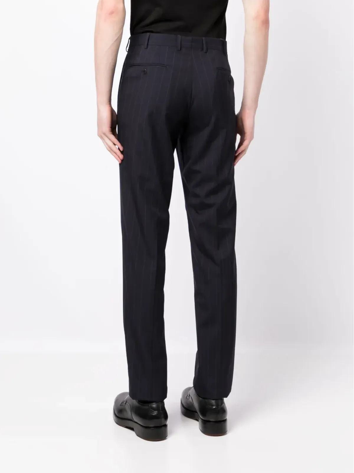 Brioni ストライプ柄ストレートレッグパンツ - 画像4